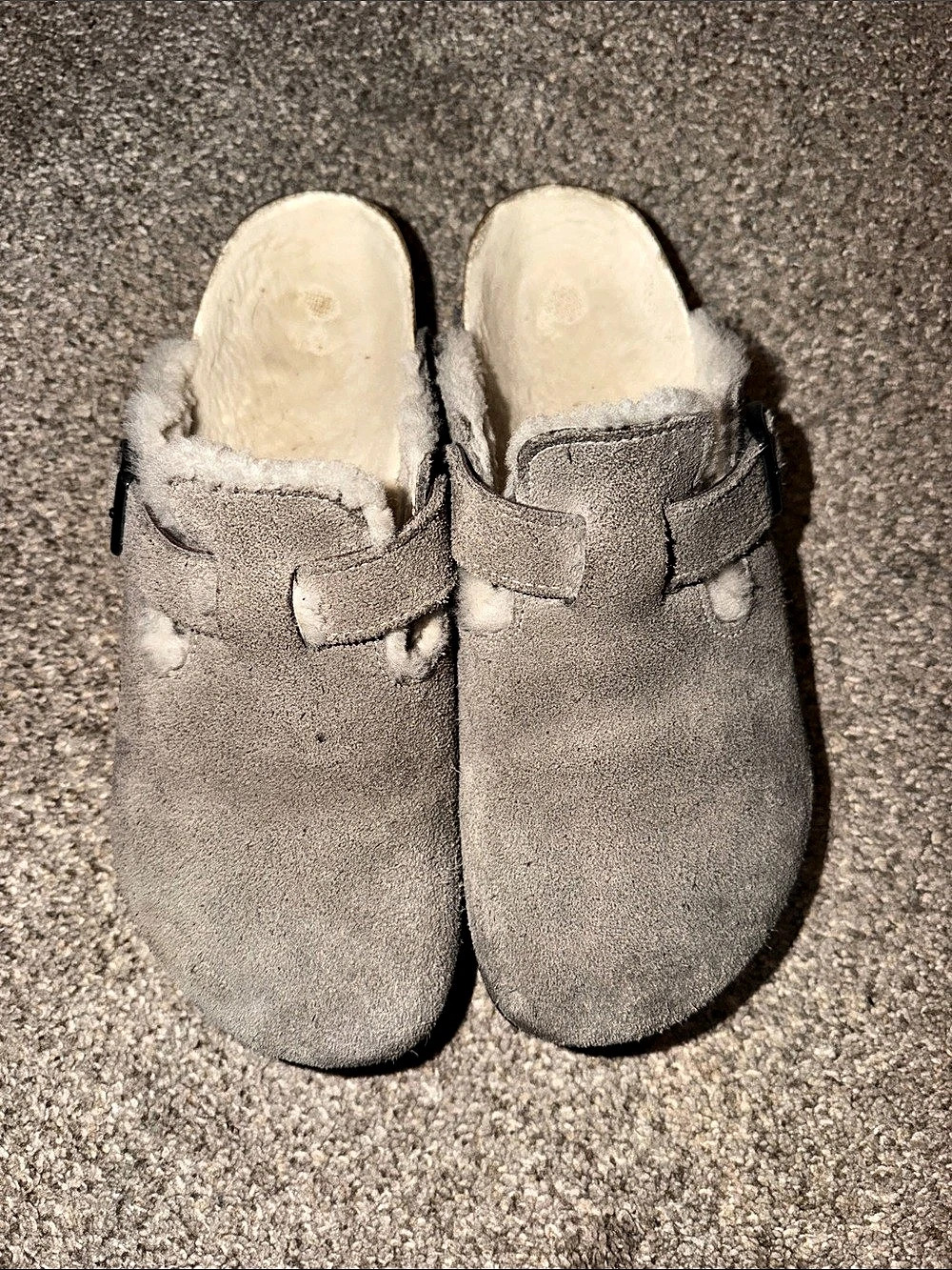 Birkenstock Boston Shearling Clog Suede Gray EU 39